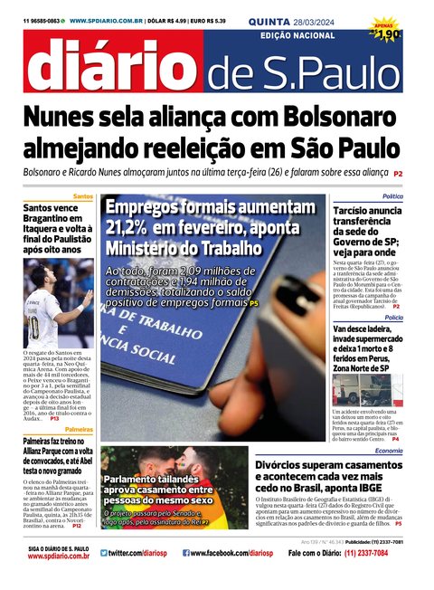 Capa Jornal Jornal Impresso – 28/03/2024