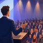 Esqueça tudo o que você aprendeu para falar em público - Imagem: ChatGPT